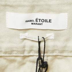 Pre Owned Isabel Marant Etoile Beige Canvas High Waist Belted Shorts M