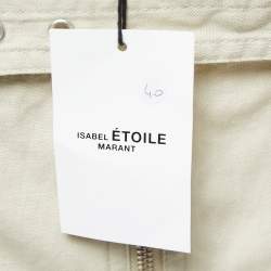 Pre Owned Isabel Marant Etoile Beige Canvas High Waist Belted Shorts M