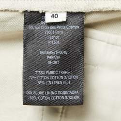 Pre Owned Isabel Marant Etoile Beige Canvas High Waist Belted Shorts M