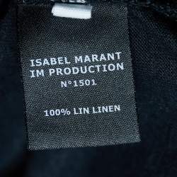 Pre Owned Isabel Marant Etoile Black Linen Knit V-Neck T-Shirt L