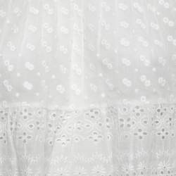 Pre Owned Isabel Marant Etoile White Floral Embroidered Cotton Tevika Crop Top L