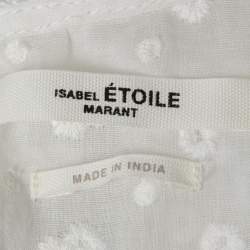 Pre Owned Isabel Marant Etoile White Floral Embroidered Cotton Tevika Crop Top L