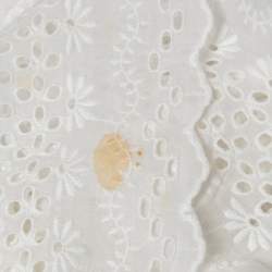 Pre Owned Isabel Marant Etoile White Floral Embroidered Cotton Tevika Crop Top L