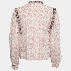 Isabel Marant Etoile Multicolor Floral Printed Pleated Front Blouse M