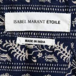 Isabel Marant Etoile Navy blue Floral Printed Cotton Tunic Top M