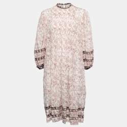 Pre Owned Isabel Marant Etoile Multicolor Floral Printed Cotton Pleated Long Sleeve Mini Dress M