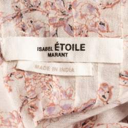 Pre Owned Isabel Marant Etoile Multicolor Floral Printed Cotton Pleated Long Sleeve Mini Dress M