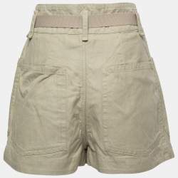 Isabel Marant Etoile Beige Canvas High Waist Belted Shorts S