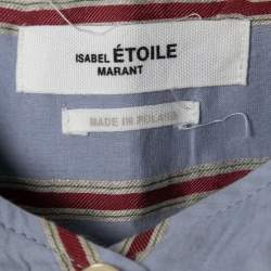 Pre Owned Isabel Marant Etoile Blue Striped Cotton Blend Yucca Shirt Dress M