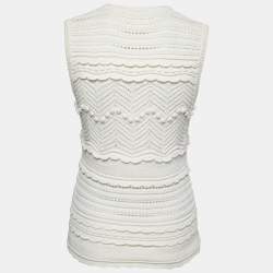 Pre Owned Isabel Marant Etoile Off White Knit Sleeveless Top M