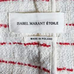 Isabel Marant Etoile Cream & Red Striped Tweed Glenn Jacket M