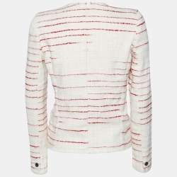 Isabel Marant Etoile Cream & Red Striped Tweed Glenn Jacket M
