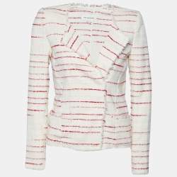 Isabel Marant Etoile Cream & Red Striped Tweed Glenn Jacket M