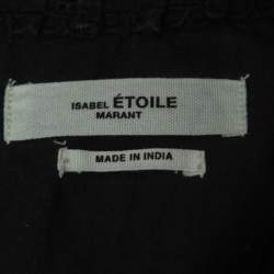 Pre Owned Isabel Marant Etoile Black Cotton Ruffled Long Sleeve Midi Dress M