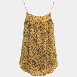 Isabel Marant Etoile Yellow Floral Printed Sleeveless Top M