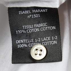Pre Owned Isabel Marant Etoile White Cotton Lace Detail Pintuck Shirt M