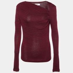 Isabel Marant Etoile Burgundy Knit Draped Top M