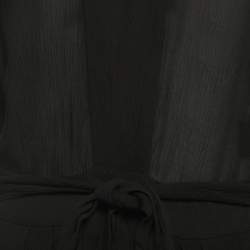 Pre Owned Isabel Marant Etoile Black Crepe Belted Maxi Dress XS