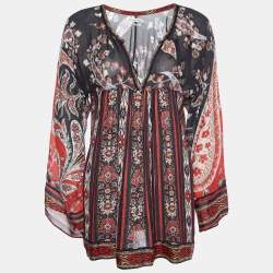 Isabel Marant Etoile Multicolor Printed Chiffon Crepe Top S