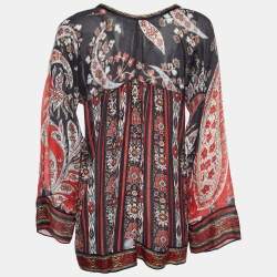 Isabel Marant Etoile Multicolor Printed Chiffon Crepe Top S