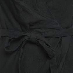 Isabel Marant Etoile Black Linen Blend Wrap On Mini Dress S