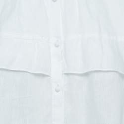 Isabel Marant Etoile White Linen Ruffled Button Front Blouse XS