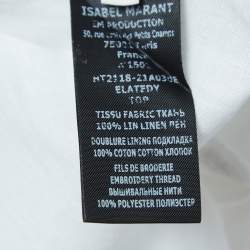 Isabel Marant Etoile White Linen Ruffled Button Front Blouse XS