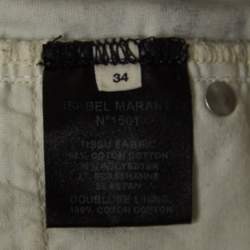Isabel Marant Etoile Beige Printed Cotton Blend Slim Fit Jeans S Waist 26"