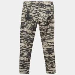 Isabel Marant Etoile Beige Printed Cotton Blend Slim Fit Jeans S Waist 26"