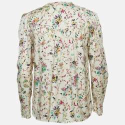 Isabel Marant Etoile Multicolor Print Crepe Long Sleeve Blouse XS