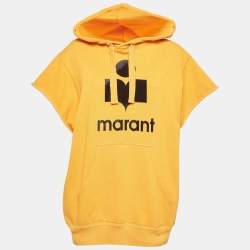 Pre Owned Isabel Marant Etoile Orange Cotton Short-Sleeve Sweatshirt M