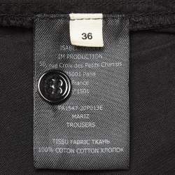 Isabel Marant Etoile Black Cotton Tapered High Rise Trousers XS