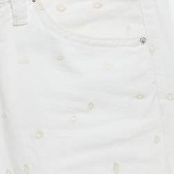 Isabel Marant Etoile White Embroidered Denim Slim Fit Jeans S