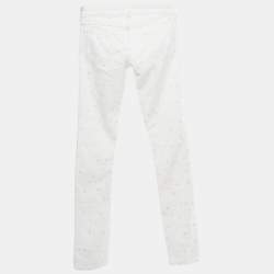 Isabel Marant Etoile White Embroidered Denim Slim Fit Jeans S