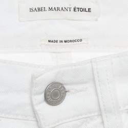 Isabel Marant Etoile White Embroidered Denim Slim Fit Jeans S