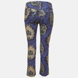 Isabel Marant Etoile Purple Floral Print Cotton Lace-Up Trousers S