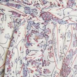 Isabel Marant Etoile Beige Floral Printed Cotton Flared Mini Skirt M