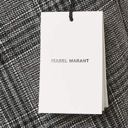 Isabel Marant Black Plaid Pattern Cotton Blend Asymmetric Mini Skirt S