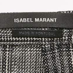 Isabel Marant Black Plaid Pattern Cotton Blend Asymmetric Mini Skirt S