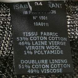 Isabel Marant Black Plaid Pattern Cotton Blend Asymmetric Mini Skirt S