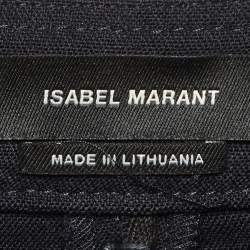 Pre Owned Isabel Marant Navy Blue Virgin Wool Buttoned Shorts M