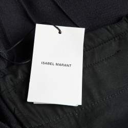 Pre Owned Isabel Marant Navy Blue Virgin Wool Buttoned Shorts M