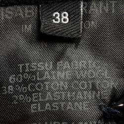 Pre Owned Isabel Marant Navy Blue Virgin Wool Buttoned Shorts M