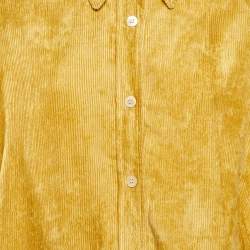 Pre Owned Isabel Marant Yellow Corduroy Button Front Oversized Shirt S