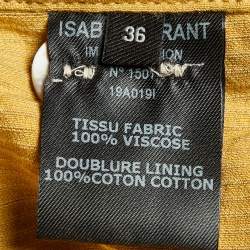 Pre Owned Isabel Marant Yellow Corduroy Button Front Oversized Shirt S