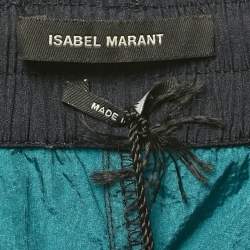 Pre Owned بنطلون إيزابيل مارانت مقسم نايلون أزرق رياضي مقاس متوسط