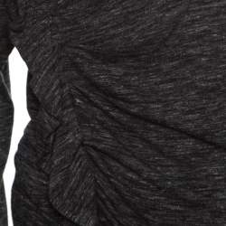 Pre Owned Isabel Marant Etoile Grey Melange Jersey Ruffled Long Sleeve Malo Top M