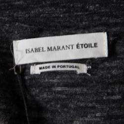 Pre Owned Isabel Marant Etoile Grey Melange Jersey Ruffled Long Sleeve Malo Top M