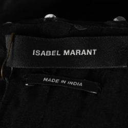 Pre Owned Isabel Marant Black Sequined Silk Asymmetric Sleeve Becky Mini Dress M
