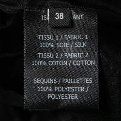 Pre Owned Isabel Marant Black Sequined Silk Asymmetric Sleeve Becky Mini Dress M